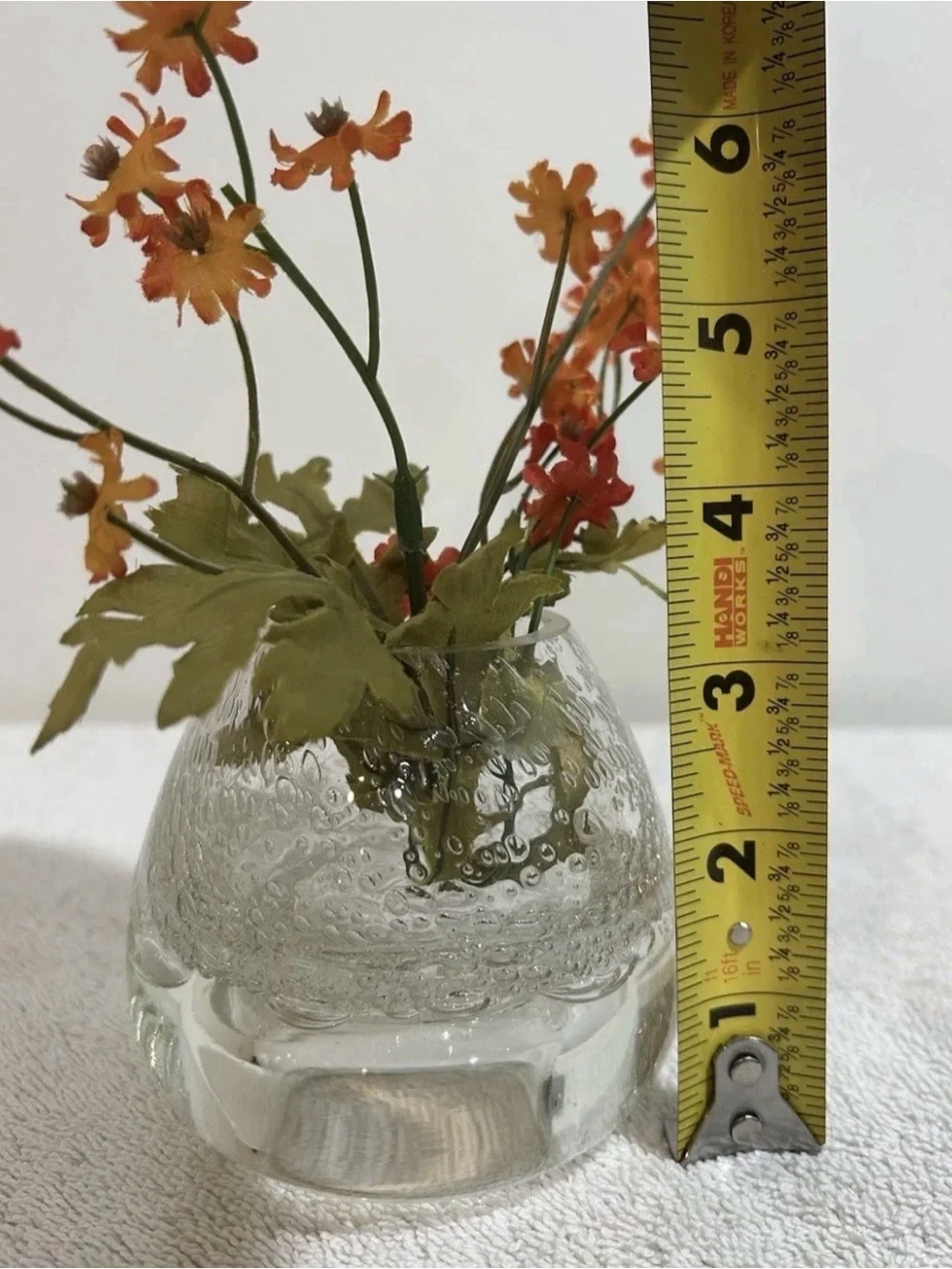 Vtg Royal Limited Crystal Hand Blown Bullicante Glass Votive Holder Bud Vase